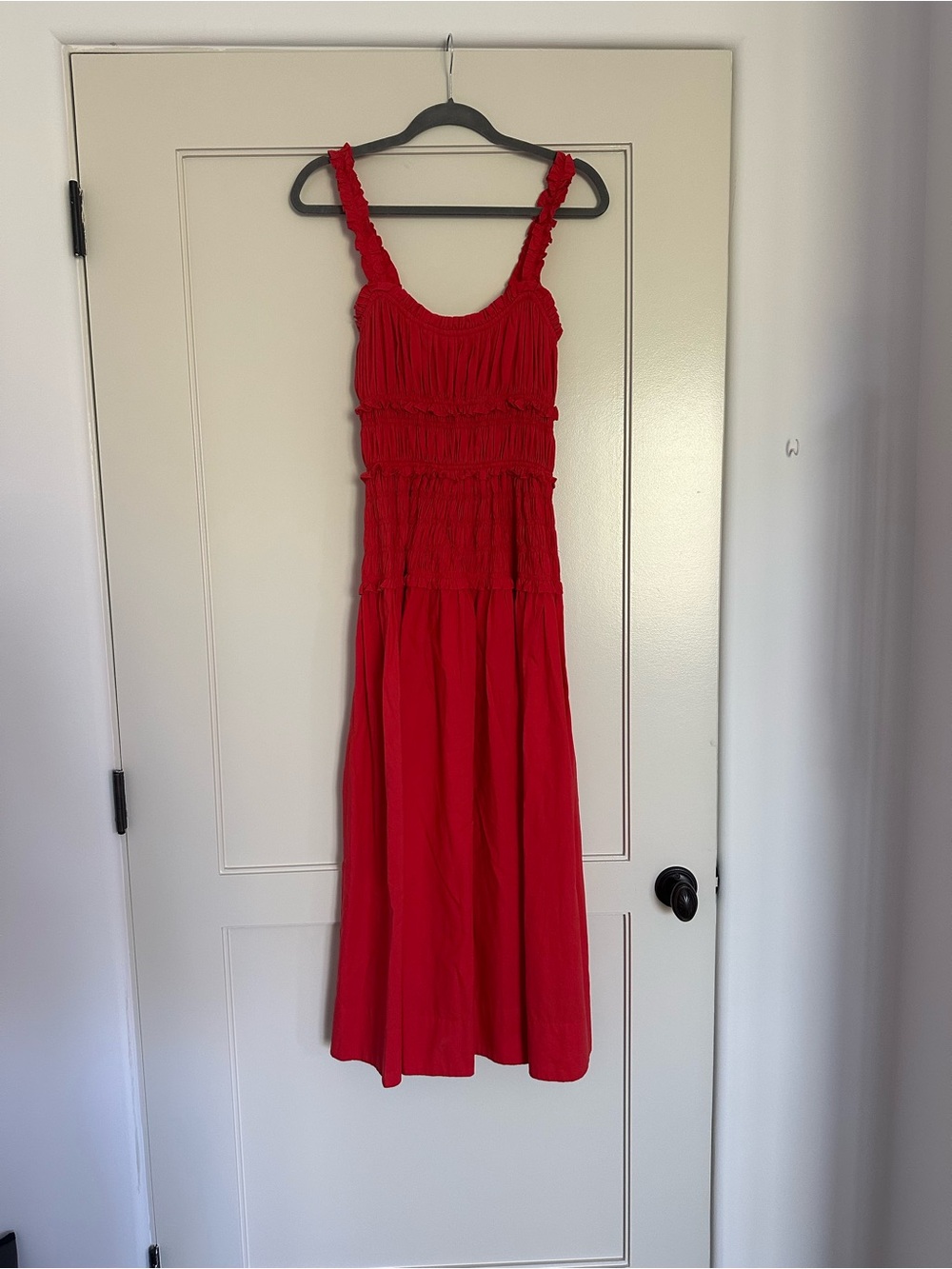 Doen Marianne Red Cotton Poplin Maxi Dress - Picture 4 of 6